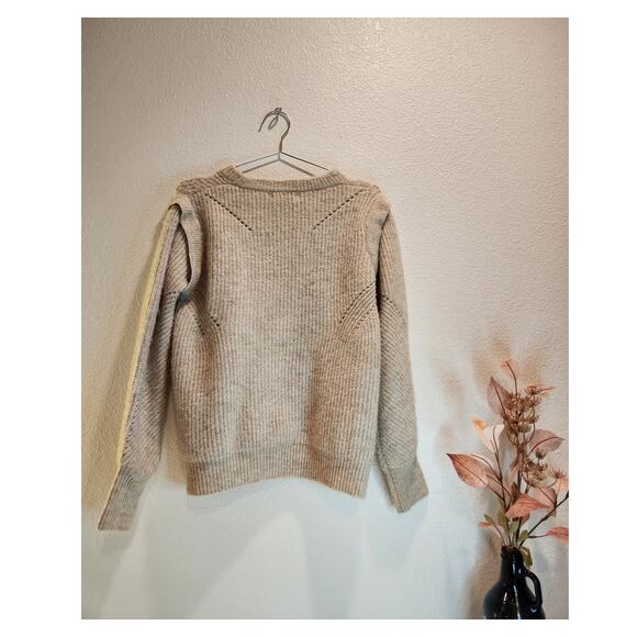 Suncoo Paris Wool Blend Sweater T2 Beige‎ Knit Pullover Cozy Soft French Style - Picture 2 of 5